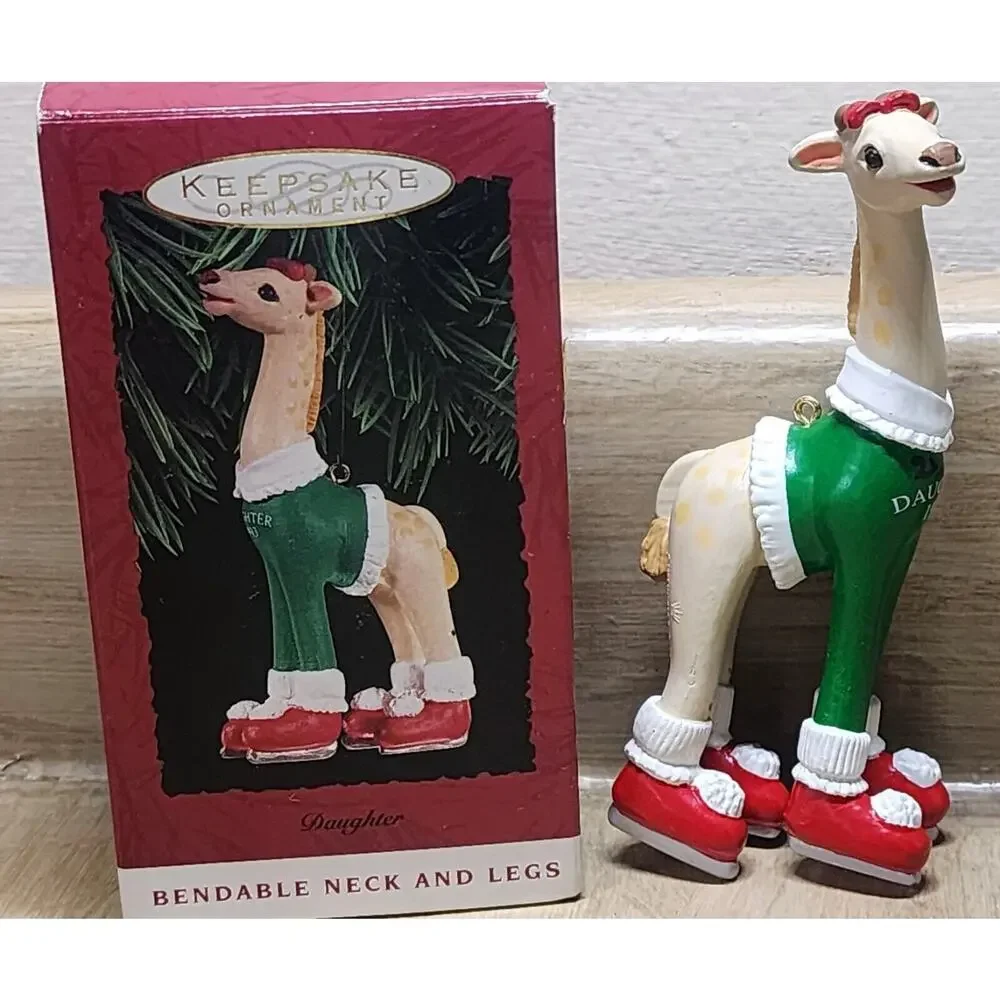 Hallmark Keepsake Daughter Giraffe Christmas Ornament 4.5 in 1993 Bendable